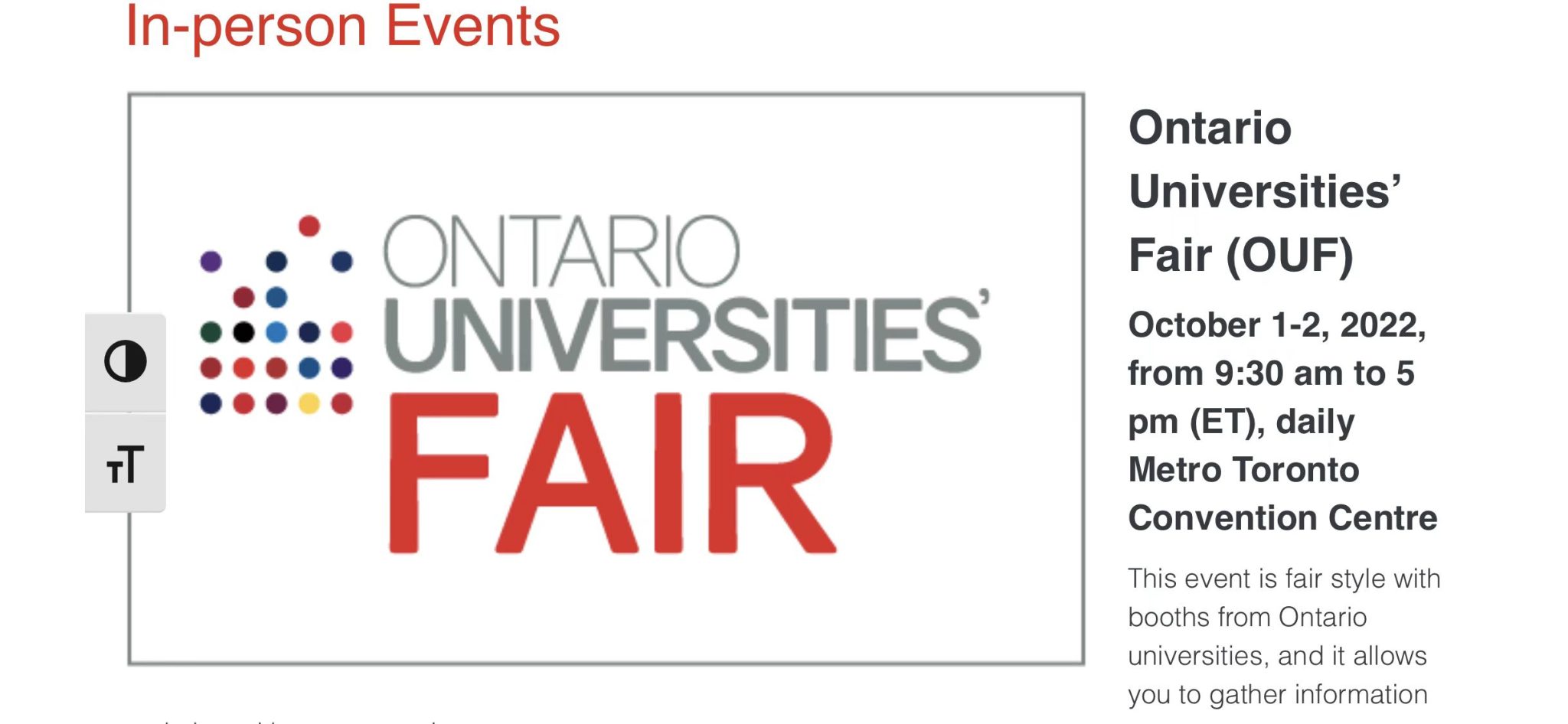 Ontario Universities Fair 2022 Toronto eSchool Online High School