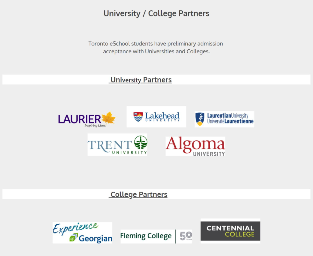 University-College Partner Pathway with Toronto eSchool